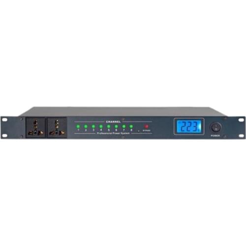 8 Outlet Power Sequencer Conditioner Rack Mount Pro Audio Digital Power Regulator Voltage Readout Surge Protector