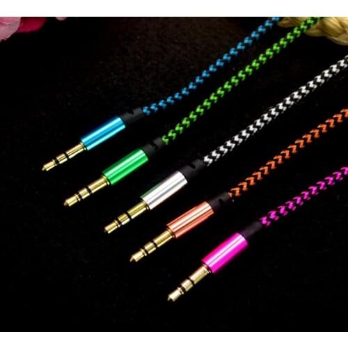 3.5 Jack Audio Cable Jack 3.5 mm Male to Male Cloth Audio Aux Cable For iPhone Car Headphone Speaker Wire Line Aux Cord