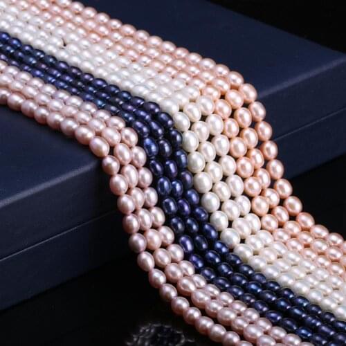 Freshwater Rice-shaped Pearl Loose Beads 6-7 Mm For DIY Bracelet Earring Necklace Sewing Craft Jewelry Accessory