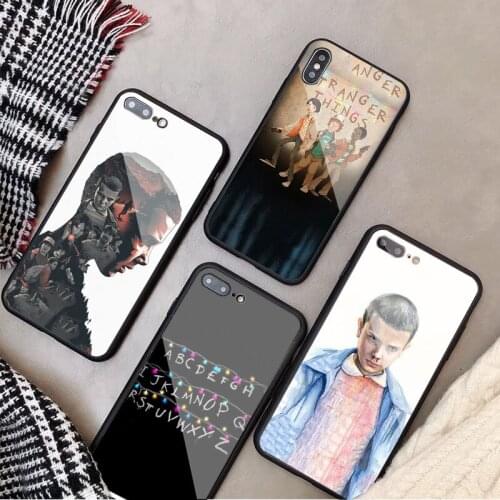 Stranger Things Pattern Case Tempered Glass Phone Case For iPhone 6 6plus 7 plus 8 8plus 5 5S 5C SE For iPhone X XS XR XS Max