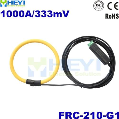Yellow color Rogowski Sensor Input : 1~1000A Output : 333mV FRC-210-G1 rogowski current transducer