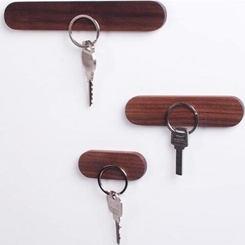 Key Holder Strong Magnetic Hooks DIY Wall Art Decorative Hooks Natural Beech Wooden Hooks for Clothes Towel Key Organizer Hooks