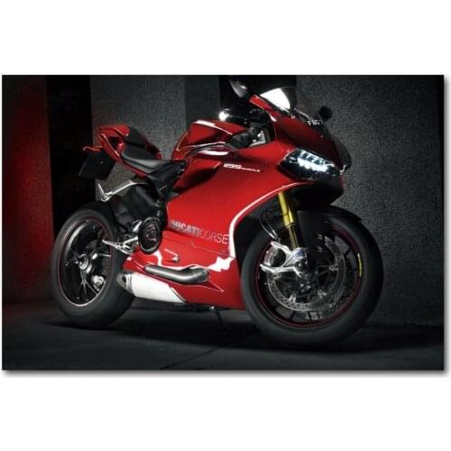 Ducati 1199 Panigale V4 Motorcycle Motorbike vehicles Poster Wall Art Picture Silk Canvas Printed Art Paintings for Home Decor
