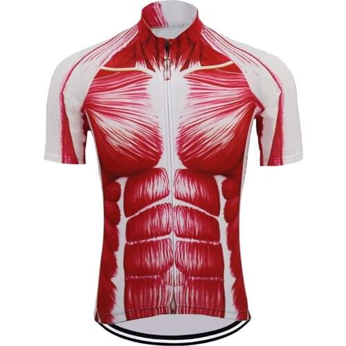 NEW muscle Cycling jersey Men Short sleeve Bike jersey Summer cycling clothing MTB Breathable Outdoor sports road Sportswear