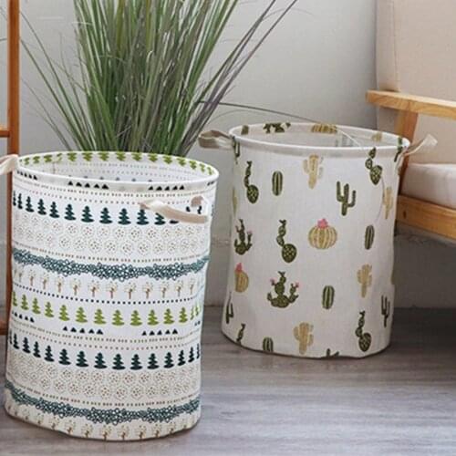 Hot Foldable Laundry Basket Japanese Cotton Linen Fabric Waterproof Dirty Laundry Toy Dirty Clothes Storage Basket