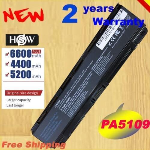 HSW 5200mAh for Toshiba Laptop battery PA5109 PA5108U-1BRS PA5109U-1BRS C40 C45 C50 C50D C50T C55DT C70 C70S C75 fast shipping