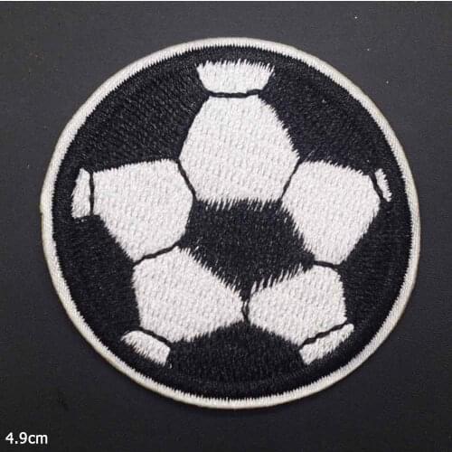Cool Round Iron on Sew on Lovely Football Embroidered Cloth Patch For Clothing Boys Cap Schoolbag Wholesale