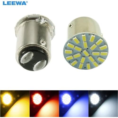 LEEWA 200pcs White/blue/red/yellow Car 1157 BAY15D 3014 Chip 22SMD Auto LED Light Lamp Turn Signal Brake Lights #CA3682