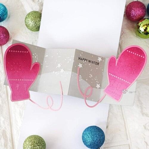 Mmao Crafts Metal Steel Cutting Dies New Christmas gloves Scrapbooking Paper/photo Cards Embossing Dies