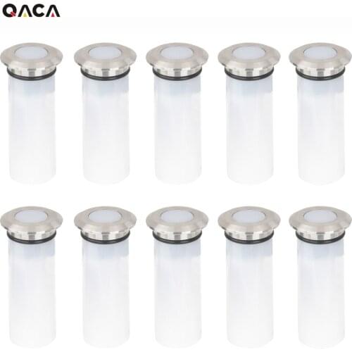 QACA Outdoor Underground 10pcs Water Resistance Landscape Lamp Indoor Stair Lighting RGB Decking Led Light in the Floor F111-10