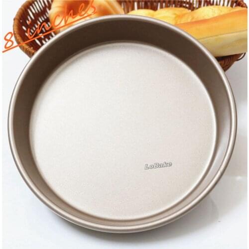 New 8 inches 4cm deep bottom golden coating round shape nonstick metal pizza pan cake mold bakery tools
