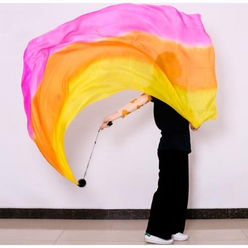 New Arrival Belly Dance 100% Silk Veil Poi for Women Sexy Stage Performance Prop Silk Veils Poi Streamer Bellydance Accessory