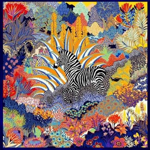 Fashion Silk Square Scarf Scarves Women Foulard 130*130cm Soft Neckerchief Lady Shawls Wraps Bandanna Female Horse Printed Hijab