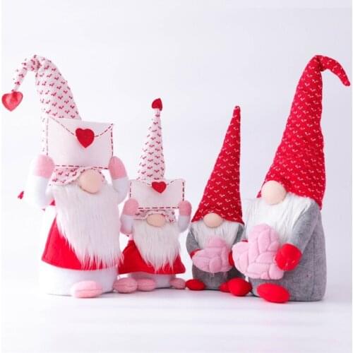 2021 Handmade Envelope and Love Swedish Santa Gnome Plush Doll Holiday Figurines Toy Valentines Day doll Ornaments