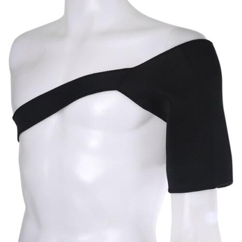 Shoulder Support Brace Back Guard Strap Wrap Belt Band Pads Single Shoulder Breathable Sports Care Guard Protect black