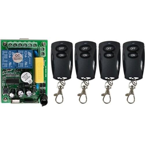 AC 220V 2CH 2CH Remote Control Light Switch Relay Output Radio Receiver Module and black Transmitte Garage Doors, Electric Doors