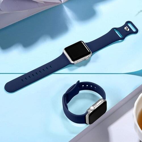 Silicone Strap For Apple Watch band 44mm 40mm 38mm 42mm Rubber watchband smartwatch correa bracelet iWatch serie 3 4 5 6 se 2 1