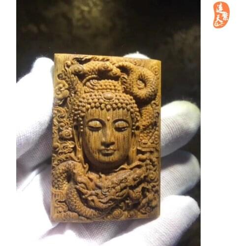 New Bodhisattva Chess Agarwood 46 high-oil medicine incense heavy water carving car pendant Card Guardian collection certificate