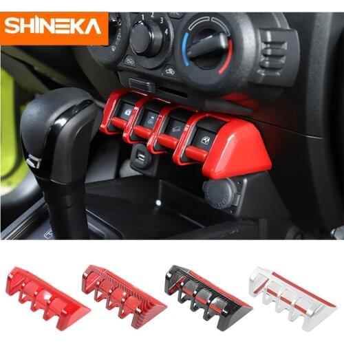 SHINEKA Interior Moulding For Suzuki Jimny Car Window Lifting Switch Panel Trim Cover Sticker Accessories For Suzuki Jimny 2019