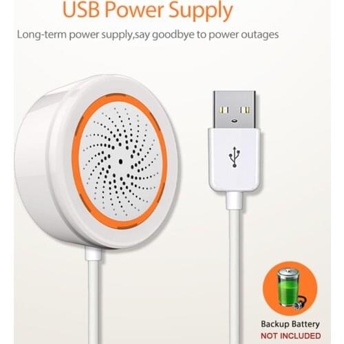 USB Siren Alarm Sensor Smart Sirene Alarm Temperature and Humidity Sensor Sound and Light Alarm USB Power Supply Home Security