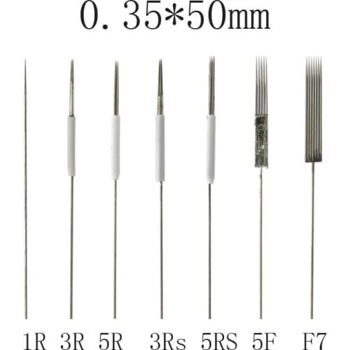 Diameter Sterilized Traditional 100 Agulhas + 100 Ponteiras Universa 1r, 3r, 5r 5F 7F Dermografo Univesal Needles Caps
