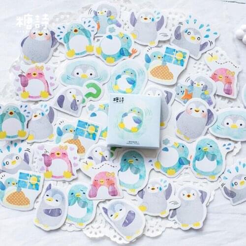Boxed Cute Stickers Little Penguin Sticker Phone Stickers Hand Account Album Items Decoration Scrapbook Stickers Stationery Diy