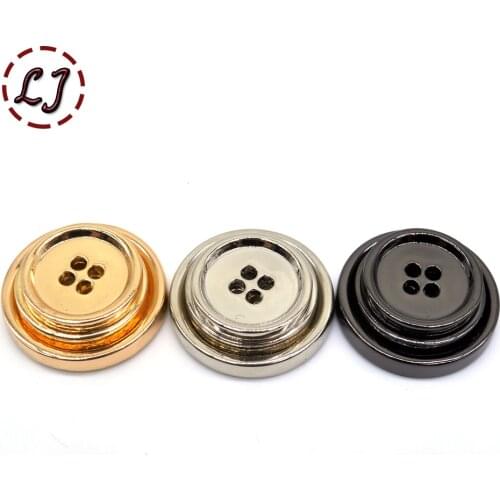 New arrived 10pcs/lot high quality metal button silver black gold sewing button for jacket seweat overcoat garment accessories
