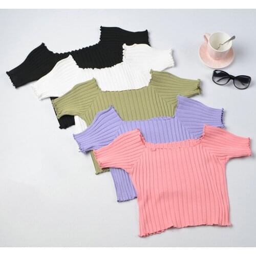 Vintage Wood Ears O Neck Short Sleeve 2020 New Woman Slim Fit T Tight Tee Summer Retro Tops