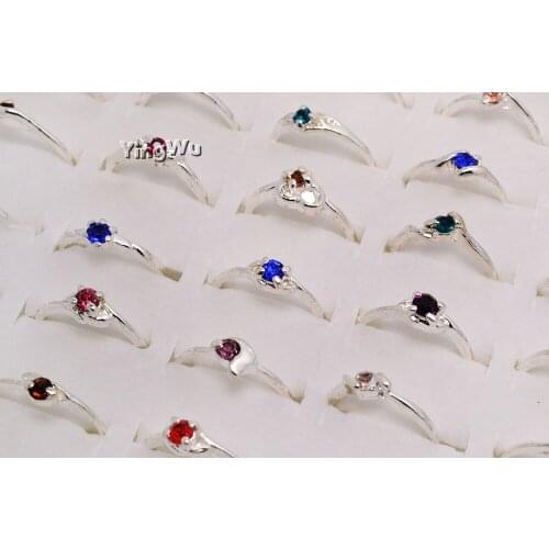 Yingwu 10pcs High Quality Silver Color Rhinestones Inlaid Woman Rings Wedding Gift RING Engagement Rings for Women Freeshipping
