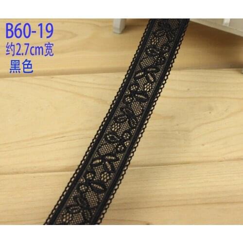 2.7cm 10mts/lot, Black/Off white DIY Sewing Accessory Small Size Lace Ribbon for Collar, Cuff, Curtain Accessory Z1321-10