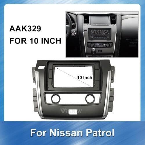 2 din Radio Fascia for NISSAN PATROL 2015+ Stereo Audio Panel Mount Installation Dash Kit Frame Adapter Radio Stereo DVD