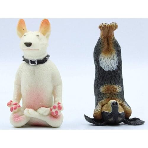 6Pcs/Set Cartoon Animal Puppy Model Toy For Children Funny Yoga Dog Shiba Inu Corgi Husky French Bulldog Bull Terrier Dog Toys