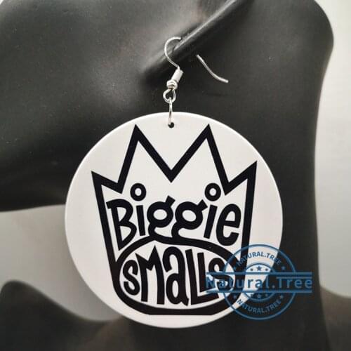 America Hiphop Rock Star Biggie Smalls Wooden Earrings