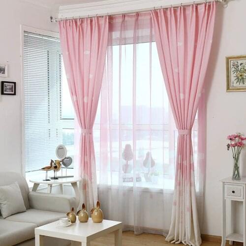 Angel City Pink Cute Curtains for Living Room Kitchen Girls Bedroom Blinds Finished Drapes Home Decorative