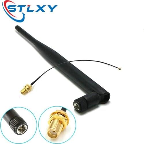 2.4GHz 6dBi WiFi 2.4g Antenna Aerial RP-SMA Male wireless router+ 15cm PCI U.FL IPX to RP SMA Male Pigtail Cable ESP8266 ESP32