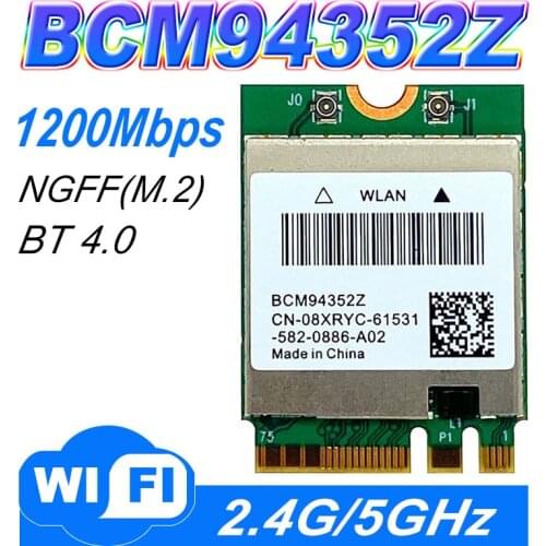 BCM94352z DW1560 867mbps bluetooth 4.0 802.11ac ngff m.2 wifi wlan card for laptop windows mac os