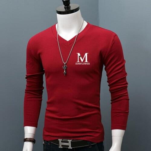 2020 Plus Size Autumn/winter Long Sleeve T Shirt Men V Neck Korean Slim Bottom Shirt Casual Men Winter Clothes T-shirt 5XL,6XL