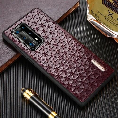 LANGSIDI Genuine Leather phone case for Huawei P40 PRO mate 20 30 10 Lite shockproof back cover for honor 20 20s Real leather