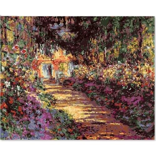 Digital painting decorative color painted their own Monet garden impression