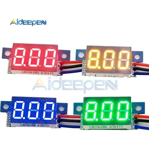 Mini 0.36 inch DC 0-30V Digital Voltmeter 3 Wires LED Display Voltage Meter Gauge Voltage Panel Meter Test Red/Green/Blue/Yellow
