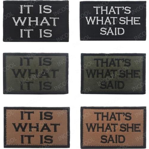 It Is What It Is 3D Embroidery Patch Military US Army Patch Tactical Emblem Letter Badges Appliques Embroidered Patches