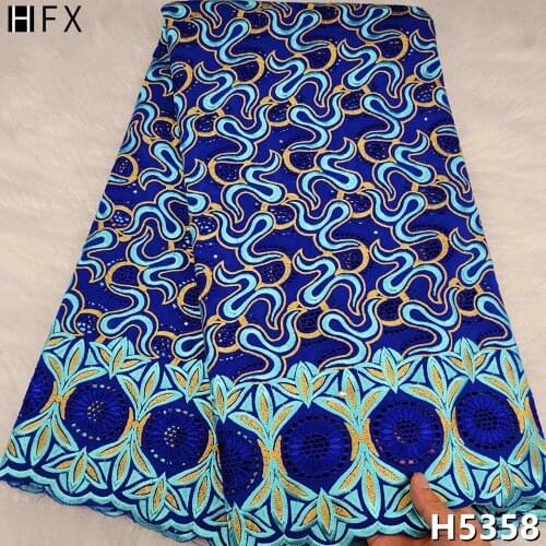 HFX Swiss Voile Lace 100% Cotton Brode African Lace Swiss Voile Lace in Switzerland Embroidered Lace 5 yards For Sewing Dress