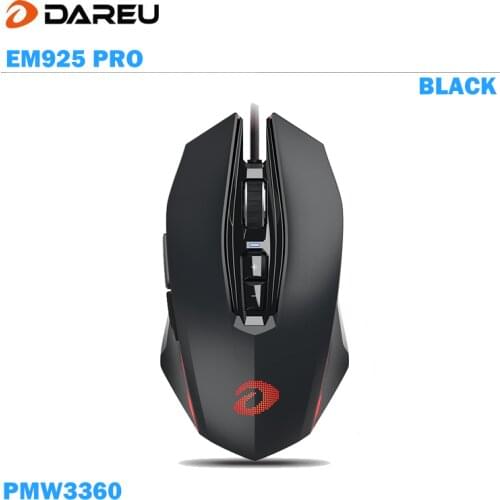 Dareu EM925 Pro Gaming Mouse LED RGB Backlight with PMW3360 12000DPI 250IPS 12000FPS 20 Million Click Times
