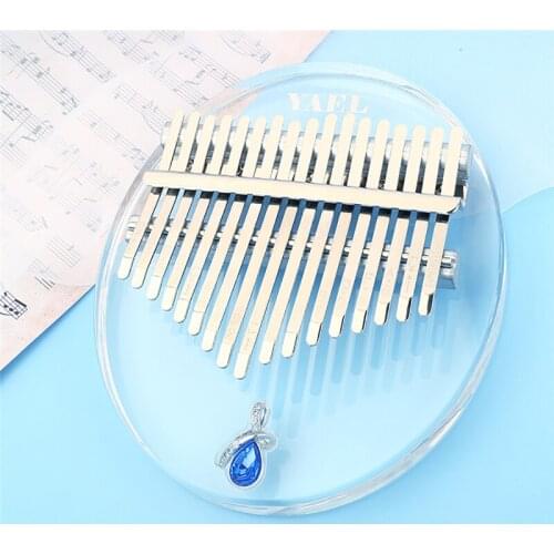 Kalimba 17 Keys Acrylic Finger Piano Kalimba 17-tone Thumb Piano Musical Instrument with Tuning Hammer Cloth Sticker Storage Bag
