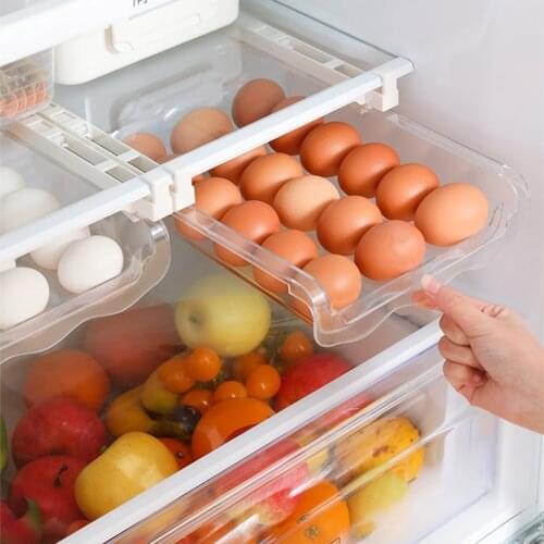 Kitchen Storage Box Egg Holder Refrigerator Transparent Egg Storage Container Box Tray Food Storage Kitchen Organizer Container