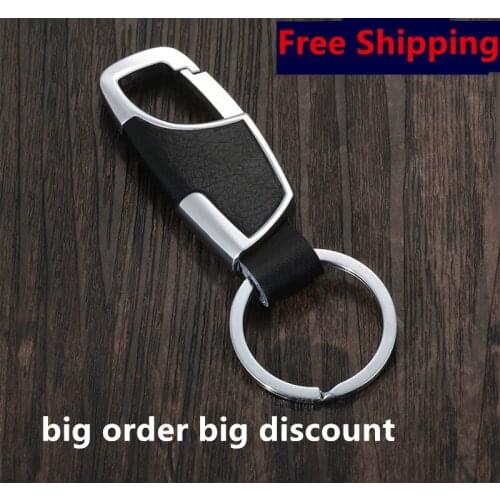Mix DHL 1000pcs Hot 2019 Mens Fashion Creative Metal leather alloy Car Keyring Keychain Key Chain Ring Keyfob Gift chrome