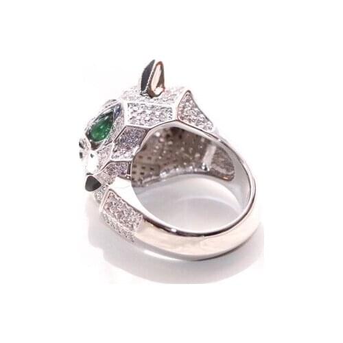 Hot famous brand jewelry thin panther ring green eyes leopard finger ring for women men birthday gift party wedding jewelry