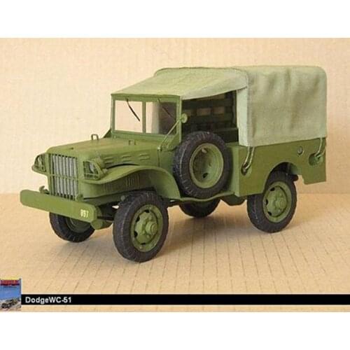 1:25 Scale American Dodge Jeep WC-51 World War II jeep 3D Paper Model Kit