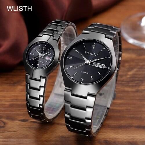 Mens Watch Luminous Tungsten Steel Color Waterproof Fashion Student Watch Couple Watch Male Calendar Quartz Watch