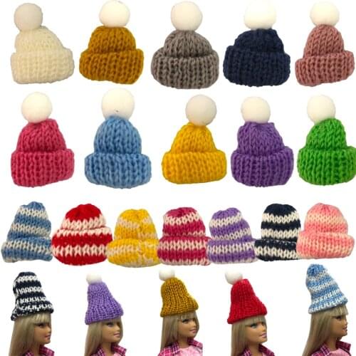 NK 2020 5 Pcs /Set Randomly Doll Hat Knit Cute Cap Fashion Daily Headwear For Barbie Doll Accessories Gift Baby DIY Toys 16A 4X